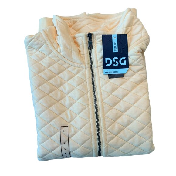 Women’s Quilted ½ Zip Pullover Stitched Athleisure Sweater - DSG -Yellow-L- NWT - Picture 9 of 12